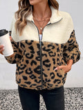Cozy Leopard Fleece Zip-Up Jacket - The Leopard Owl Boutique