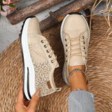 Platform Lace-Up Sneakers – Walk tall in style! - The Leopard Owl Boutique
