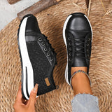 Platform Lace-Up Sneakers – Walk tall in style! - The Leopard Owl Boutique