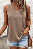 Chic V-Neck Tank with Wide Straps - The Leopard Owl Boutique