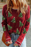 Sequin Christmas Tree Waffle Knit Sweatshirt - The Leopard Owl Boutique