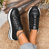 Platform Lace-Up Sneakers – Walk tall in style! - The Leopard Owl Boutique