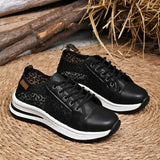 Platform Lace-Up Sneakers – Walk tall in style! - The Leopard Owl Boutique