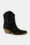 Beast Fashion Faux Leather Star-Shaped Cutouts Point Toe Boots - The Leopard Owl Boutique