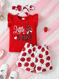 Girls Fashion Set: Headband & Matching Outfit - Ruffle Sleeve Top & Pants - The Leopard Owl Boutique