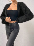 Women's Open Front Long Sleeve Cardigan - Cozy and Stylish - The Leopard Owl Boutique