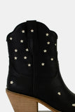 Beast Fashion Faux Leather Star-Shaped Cutouts Point Toe Boots - The Leopard Owl Boutique